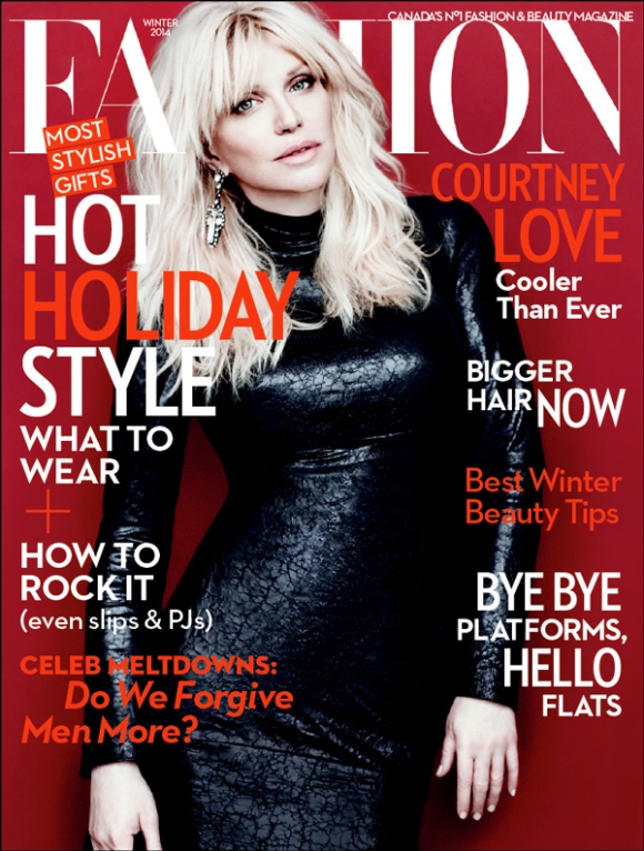Courtney Love por  Chris Nicholls para a Fashion Magazine